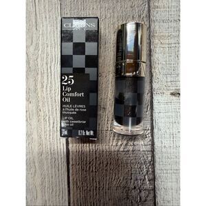 Clarins Lip Comfort Oil 25 Black with sweetbriar rose oil Full Size